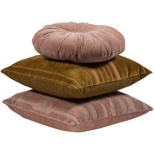 WOOOD Feis Kuddar Velour Rosa/Natur - Set om 3