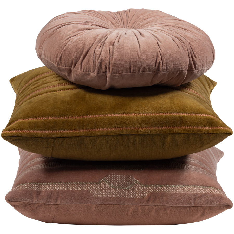 WOOOD Feis Puter Velour Rosa/Natur - Sett med 3