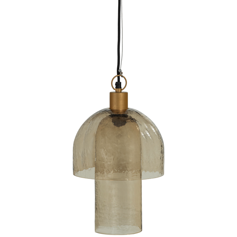 WOOOD Gigi h�nglampa med dubbel sk�rm hamrat glas naturf�rgat