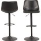 ACT NORDIC I_Oregon Barhocker, mit Rückenlehne, Fußstütze, Drehfunktion - schwarzes Vintage-PU und schwarzes Metall