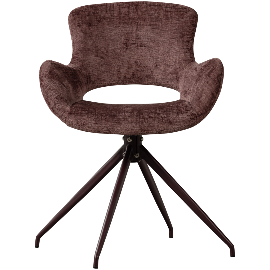 WOOOD Eliva Matstol Struktur Velour Lila - Set om 2