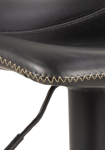 ACT NORDIC I_Oregon Barhocker, mit Rückenlehne, Fußstütze, Drehfunktion - schwarzes Vintage-PU und schwarzes Metall