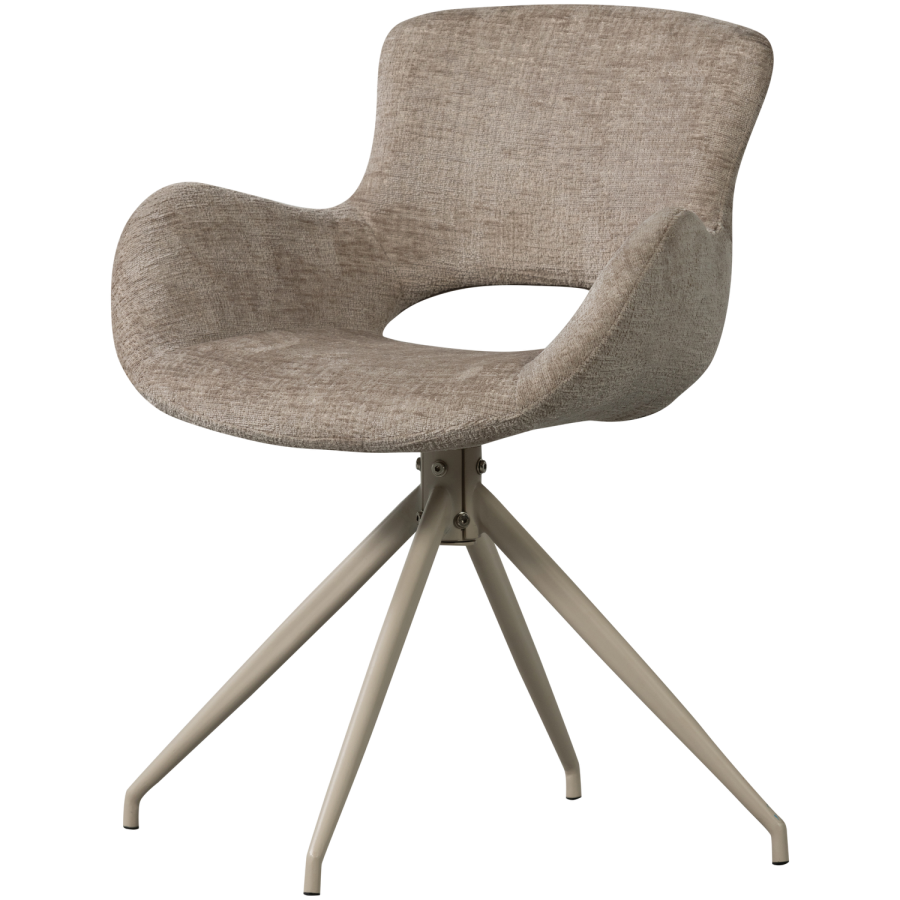 WOOOD Eliva Matstol Struktur Velour Sand - Set om 2