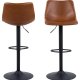 ACT NORDIC I_Oregon Barhocker, mit Rückenlehne, Fußstütze, Drehfunktion - Cognac Vintage PU und schwarzes Metall