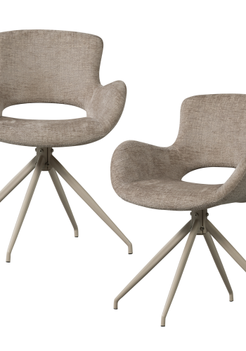 WOOOD Eliva Matstol Struktur Velour Sand - Set om 2