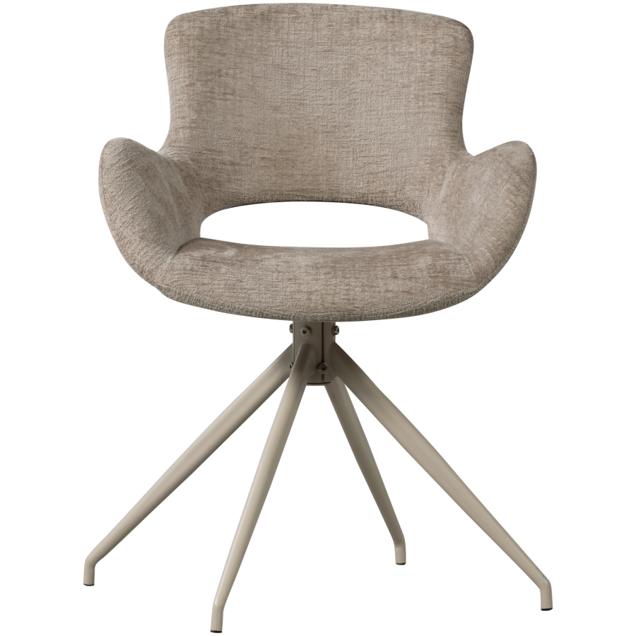 WOOOD Eliva Matstol Struktur Velour Sand - Set om 2