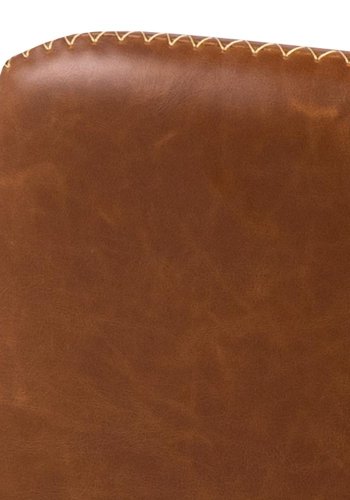 ACT NORDIC I_Oregon Barhocker, mit Rückenlehne, Fußstütze, Drehfunktion - Cognac Vintage PU und schwarzes Metall