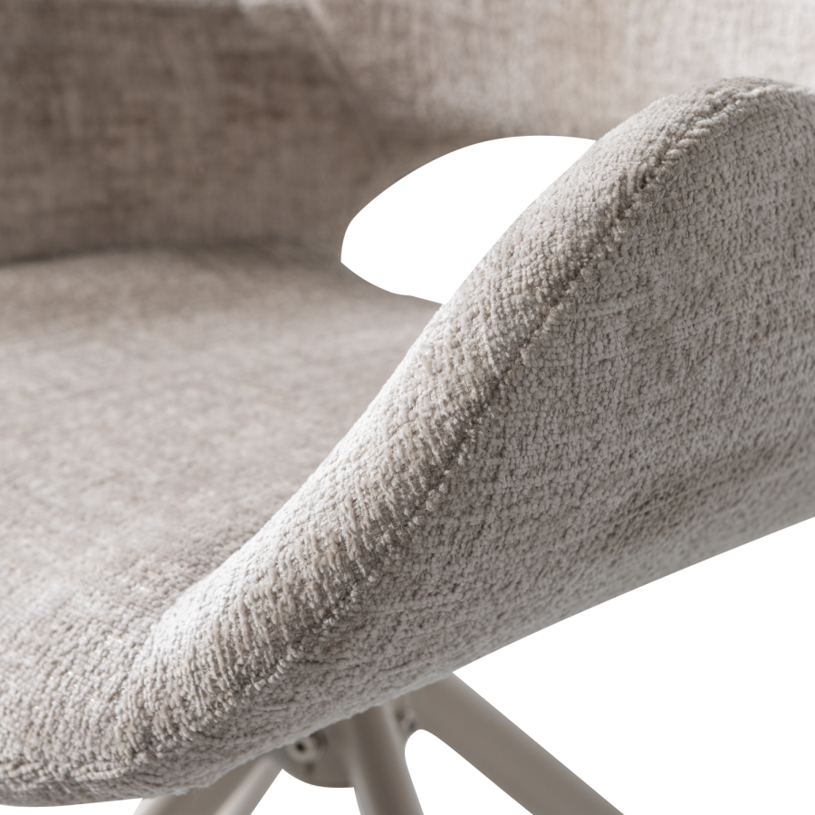 WOOOD Eliva Matstol Struktur Velour Sand - Set om 2