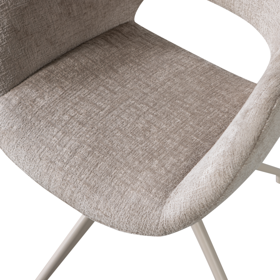 WOOOD Eliva Matstol Struktur Velour Sand - Set om 2