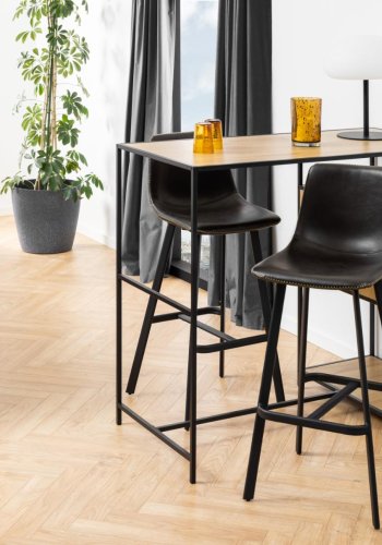 ACT NORDIC I_Oregon barkrakk, med ryggsttte og fotsttte - svart vintage PU og svart metall