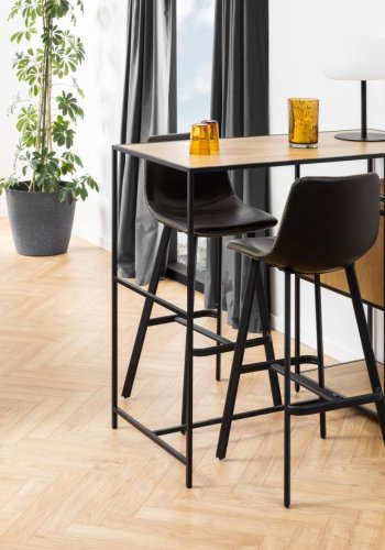 ACT NORDIC I_Oregon barkrakk, med ryggsttte og fotsttte - svart vintage PU og svart metall