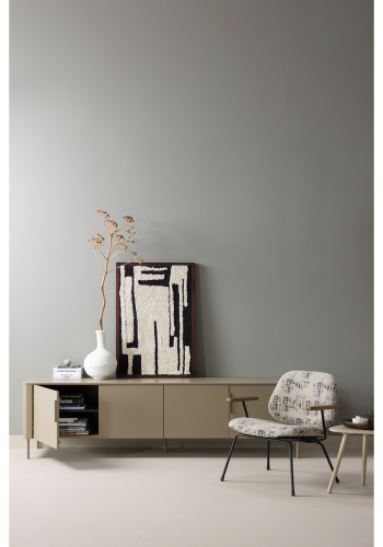 WOOOD Aure lenestol Chenille beige/svart