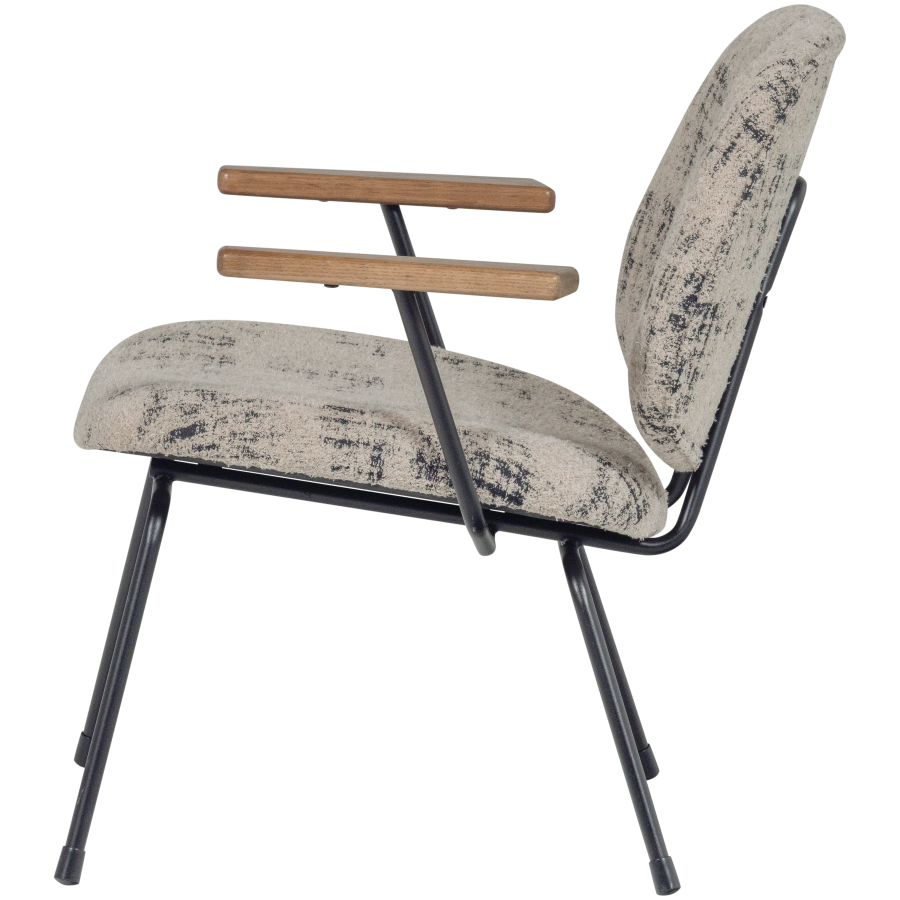 WOOOD Aure lenestol Chenille beige/svart