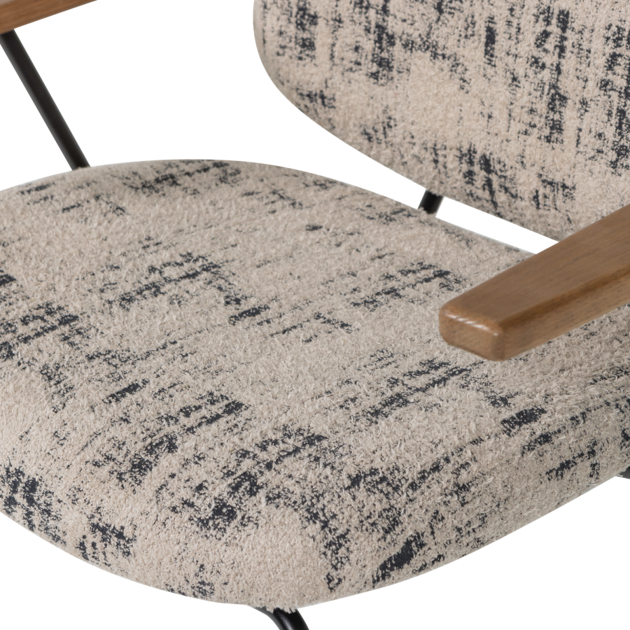 WOOOD Aure lenestol Chenille beige/svart