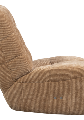 WOOOD Hein elektrisk lenestol vevd ribbestoff lysebrun