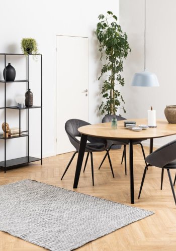 ACT NORDIC Avila hjrnebord, rund - sort kunstig marmor og sort metal (52)