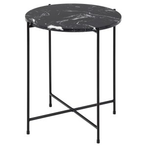 ACT NORDIC Avila hrnbord, runt - svart konstmarmor och svart metall (42)