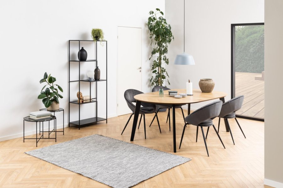 ACT NORDIC Avila hjrnebord, rund - sort kunstig marmor og sort metal (42)