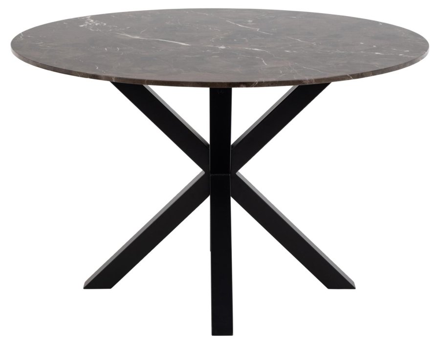 ACT NORDIC Heaven spisebord, rundt - brun Emperador marmor og svart metall (120)