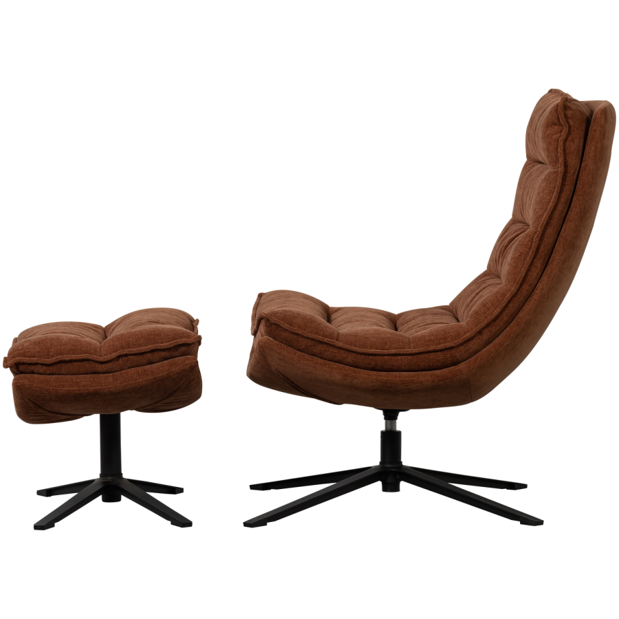 WOOOD Kube svingstol med heklede armlener, brun