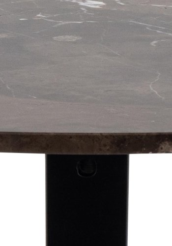 ACT NORDIC Heaven spisebord, rundt - brun Emperador marmor og svart metall (120)
