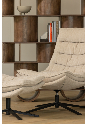 WOOOD Kube svingstol med heklede armlener, natur