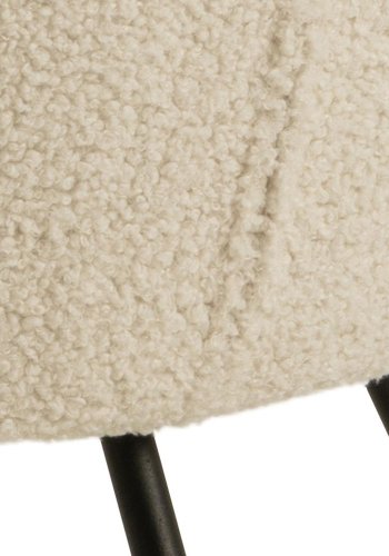 ACT NORDIC Center lenestol, med armlener - krem polyester og sort metall