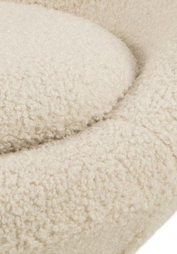 ACT NORDIC Center lenestol, med armlener - krem polyester og sort metall