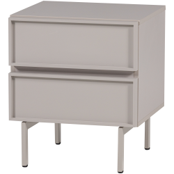 WOOOD Tours Nachttisch, mit 2 Schubladen - sandfarbenes Melamin/MDF (45x42)
