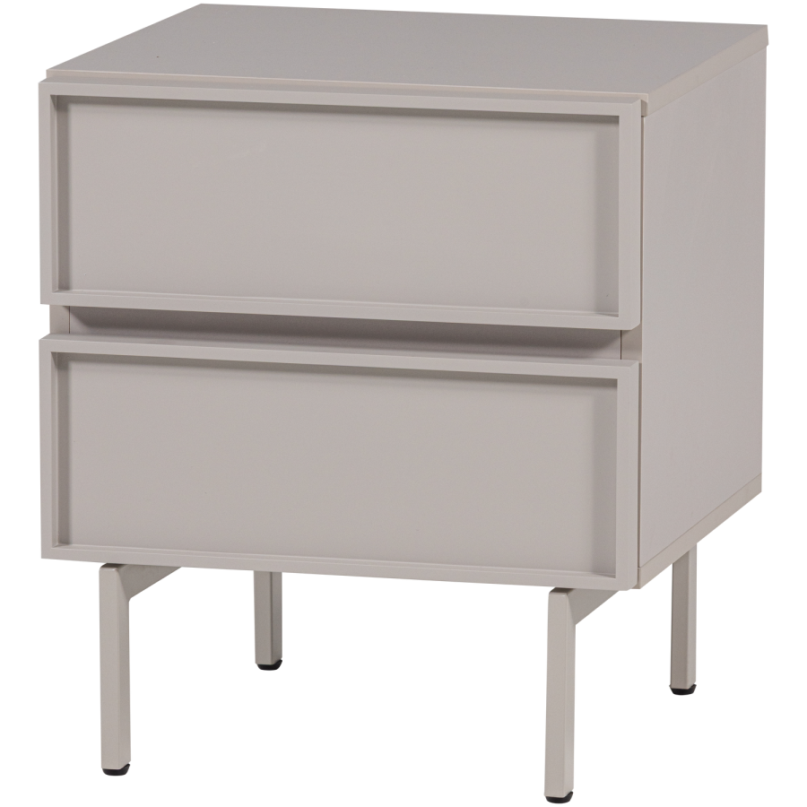 WOOOD Tours kommode/nattbord med 2 skuffer melamin/MDF sand