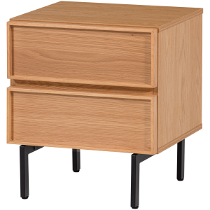 WOOOD Tours Byr�/Nattduksbord med 2 l�dor Melamin/MDF Naturf&auml;rgad