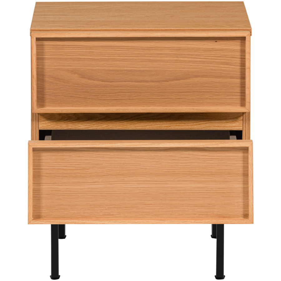 WOOOD Tours kommode/nattbord med 2 skuffer melamin/MDF naturfarget