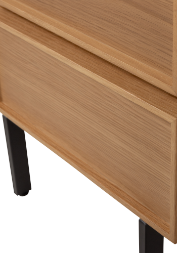 WOOOD Tours kommode/nattbord med 2 skuffer melamin/MDF naturfarget