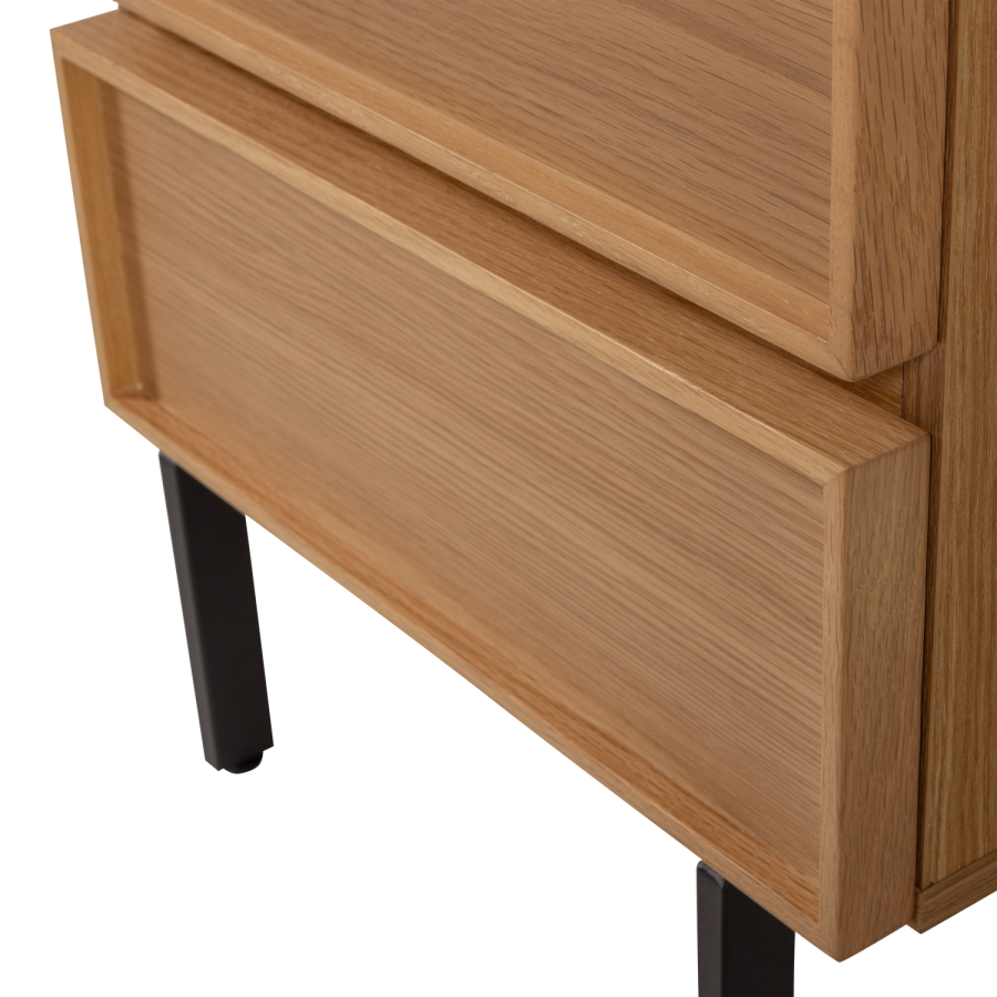 WOOOD Tours kommode/nattbord med 2 skuffer melamin/MDF naturfarget