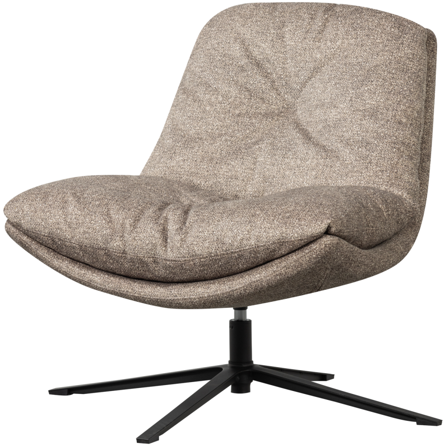 WOOOD Arve svingstol med trykt stoff, naturmelert