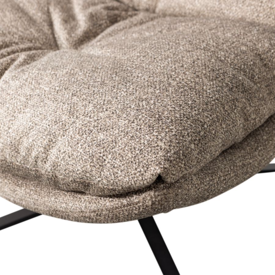 WOOOD Arve svingstol med trykt stoff, naturmelert