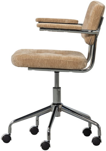 WOOOD Kova kontorstol vevd ribbet stoff m�rk sand