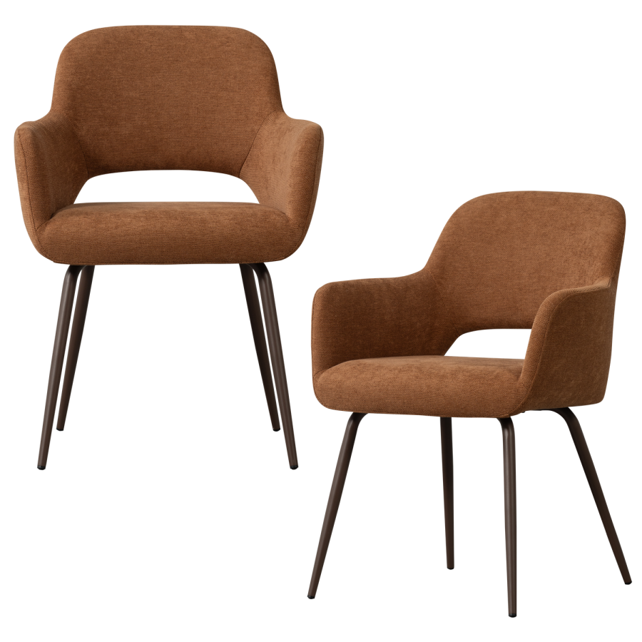 WOOOD Jenny Matstol V&auml;vd Tyg Brun