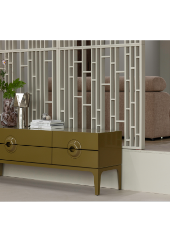 WOOOD Merge TV-b�nk Eukalyptustr� Honungsgul
