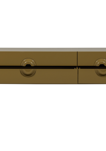 WOOOD Merge TV-benk i eukalyptustre, honninggul