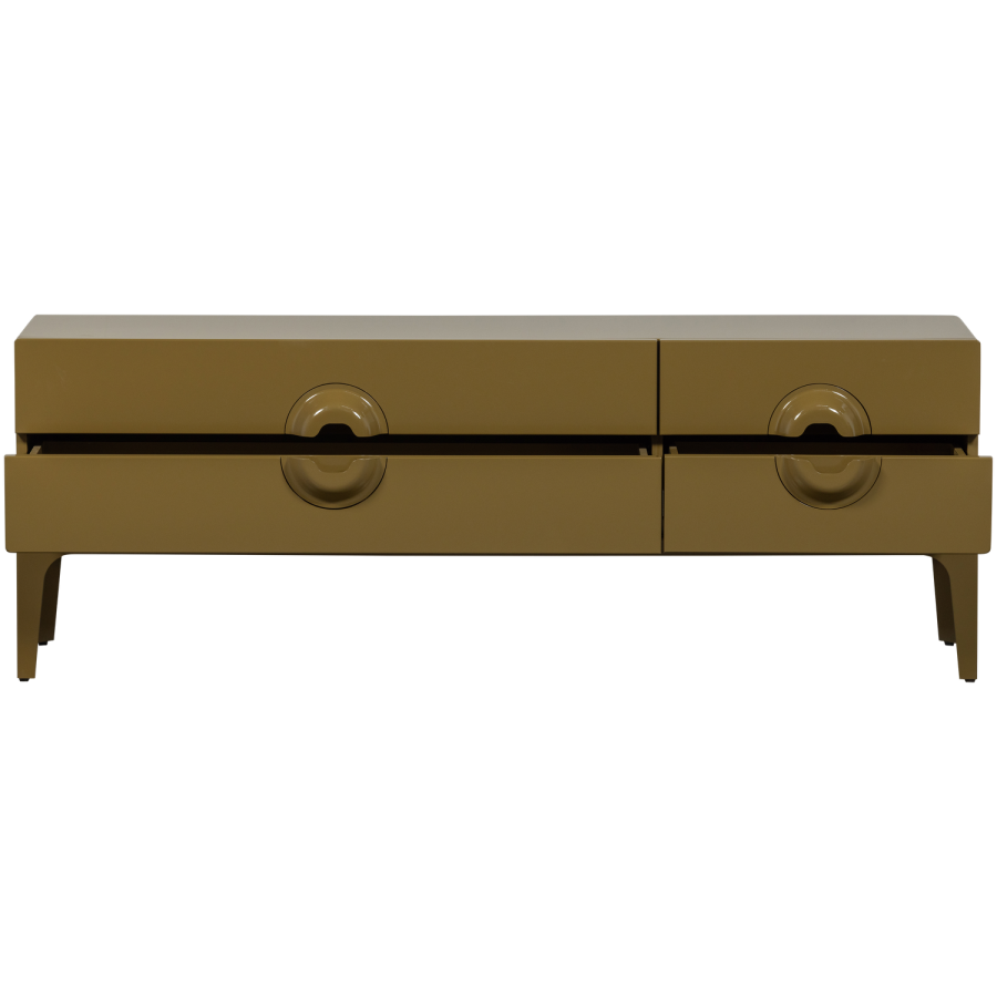 WOOOD Merge TV-benk i eukalyptustre, honninggul