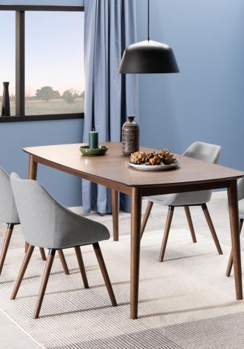 ACT NORDIC Montreux Esstisch, mit Butterfly-Tischplatte - Walnussbraunfurnier/Gummibaumholz (180/219x90)