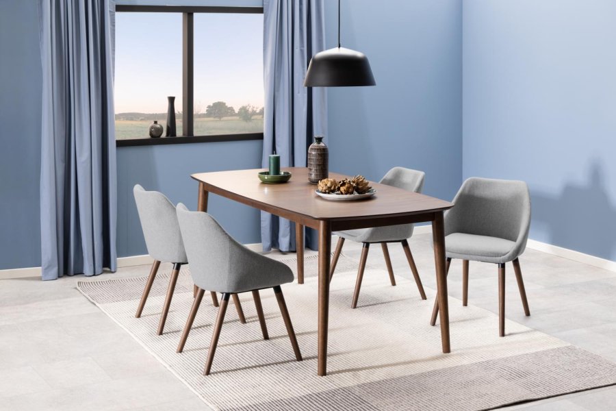 ACT NORDIC Montreux Esstisch, mit Butterfly-Tischplatte - Walnussbraunfurnier/Gummibaumholz (180/219x90)