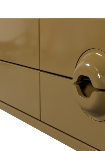 WOOOD Merge TV-benk i eukalyptustre, honninggul