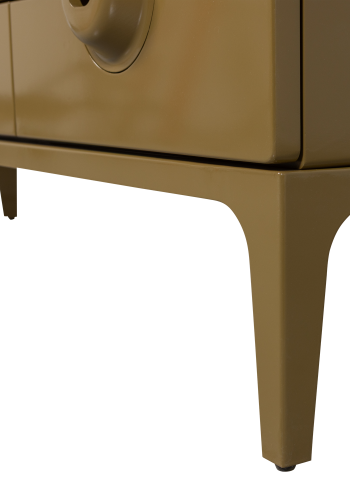 WOOOD Merge TV-benk i eukalyptustre, honninggul