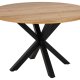 ACT NORDIC Heaven Esstisch, rund – natürliches Wildeichenfurnier und schwarzes Metall (120)