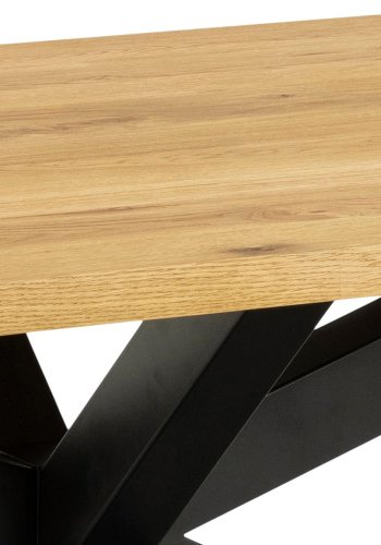 ACT NORDIC Heaven Esstisch, rechteckig – natürliches Wildeichenfurnier und schwarzes Metall (220x90)