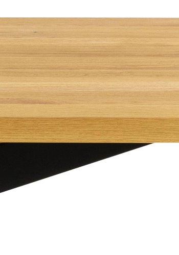 ACT NORDIC Heaven Esstisch, rechteckig – natürliches Wildeichenfurnier und schwarzes Metall (220x90)