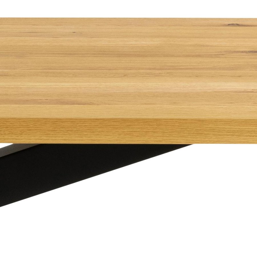 ACT NORDIC Heaven Esstisch, rechteckig – natürliches Wildeichenfurnier und schwarzes Metall (220x90)