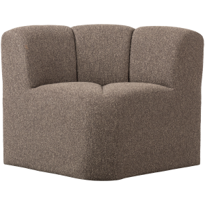 WOOOD Mojo matb&auml;nk h&ouml;rn med ryggst&ouml;d boucl&eacute; brun melerad